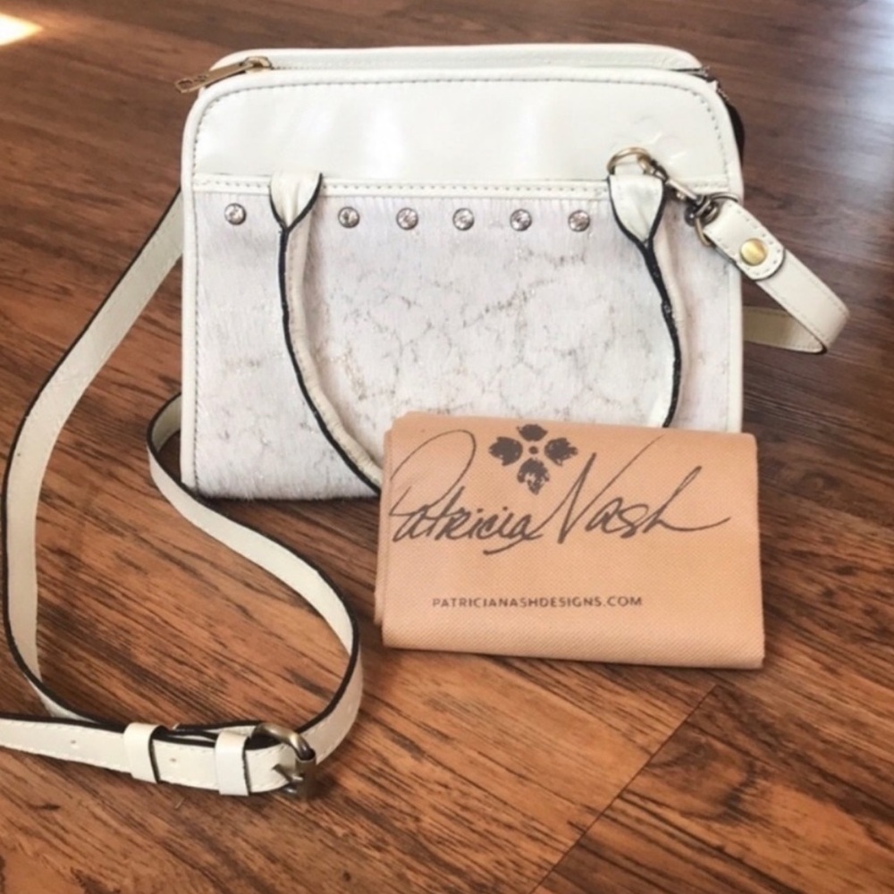 Patricia Nash Paris Metallic Haircalf Satchel